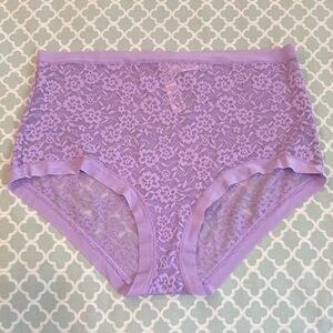 Victoria’s Secret No Show Lace High Rise Brief Lavender XL NWT